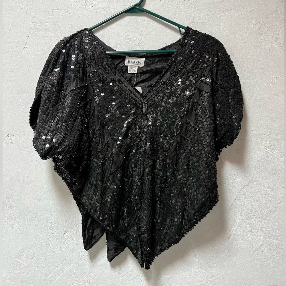 Vintage black sequin top.